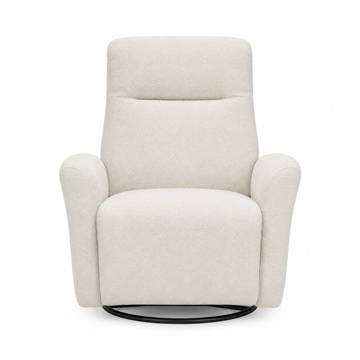 Cream upholstered armchair 100% polyester with rocking mechanism