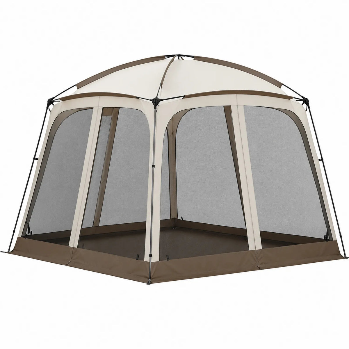 Namiot Altana Ogrodowa Poliester Stal Kwadratowy Beżowo-Brązowy 3x3x2.5m