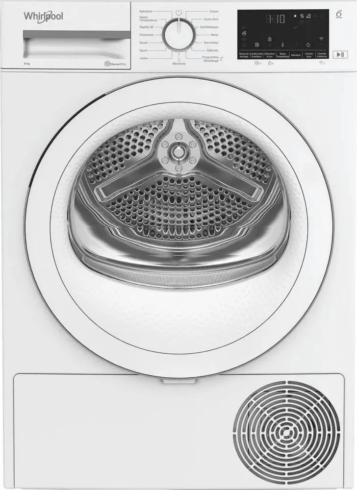 Whirlpool Secador de hidromassagem W7S, 9 kg, Bomba de calor, Interface de Dígito Grande
