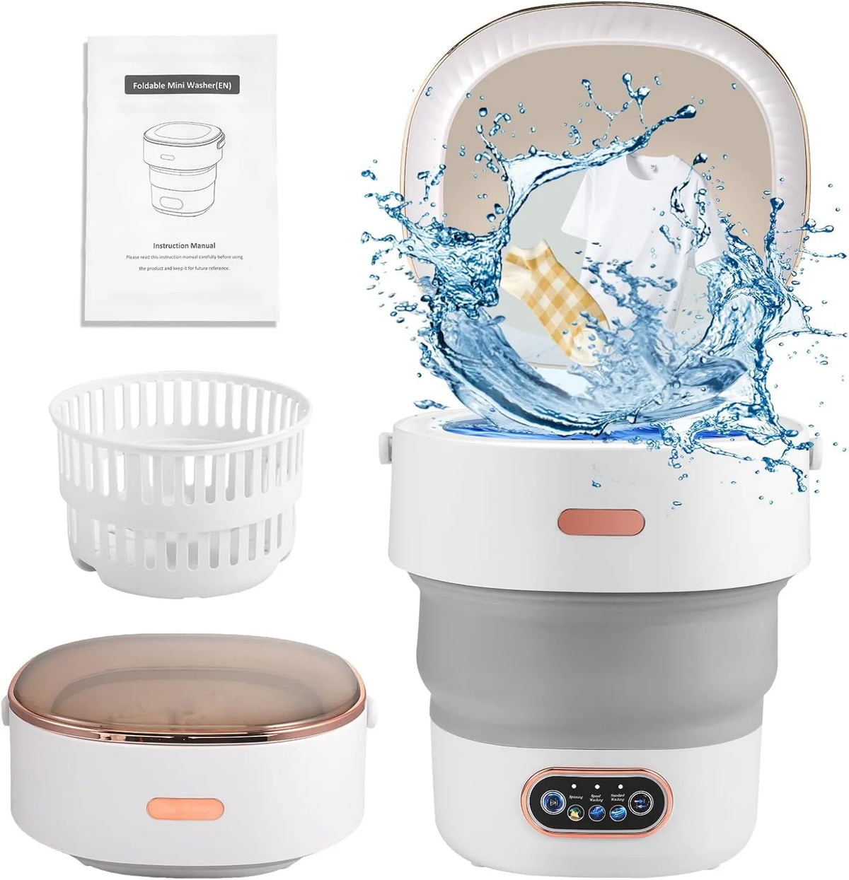 Vehoukli Máquina de lavar roupa, 13 L, Móvel, Camping, 3 Modos, Mini Máquina de lavar roupa 13L, Vestuário do bebê, Máquina de lavar roupa móvel com tubo de draining