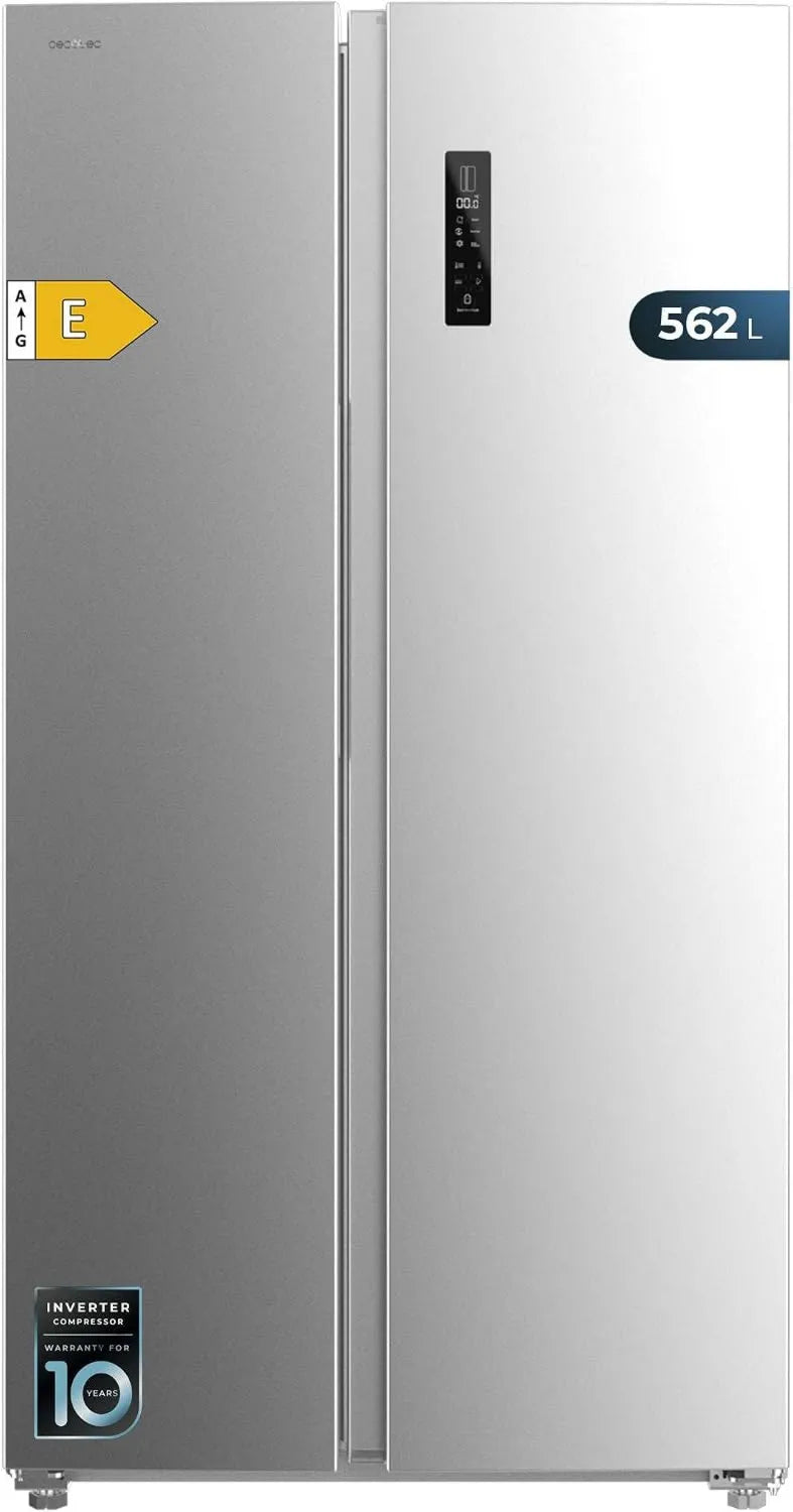 Cecotec Bolero Coolmarket SBS Frigorífico, 562 L, No Frost, Inversor, Congelador rápido, Aço inoxidável, 562L, Multi AirFlow