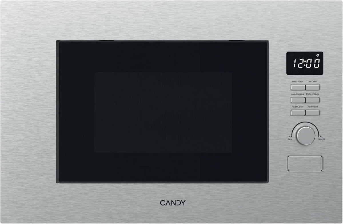 CANDY CA38FL7NWBx micro-ondas, 20 L, 800/1000 W, encastrado, grelha, aço inoxidável, microondas