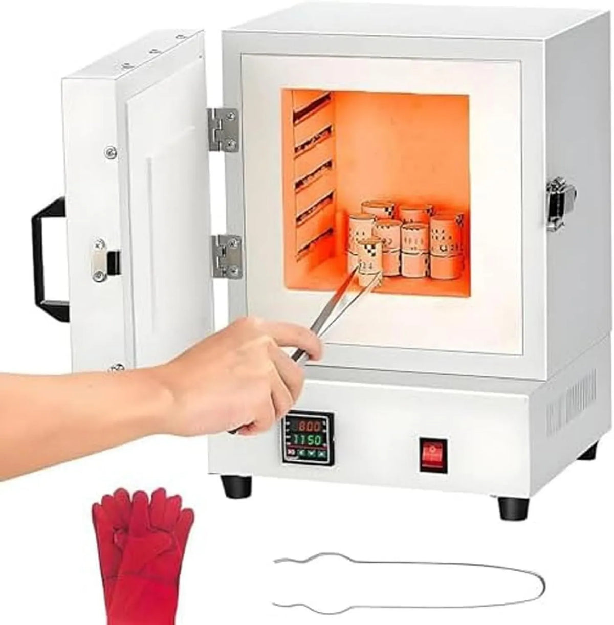 Generic Forno elétrico, 2000 W, aplicação, industrial, ferro fundido, forno de luvas elétricas