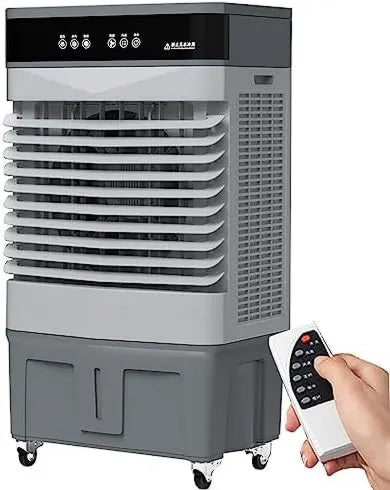 CuNtoHHH Ar condicionado, portátil, industrial, 3 velocidades, 120° oscilando, frigorífico evaporativo com comando à distância, Ventilador Compatível com Produção