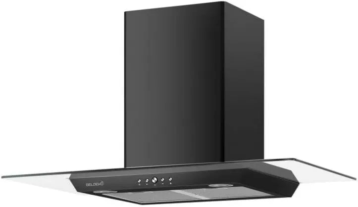 BELDEKO exaustor, 90 cm, 200 W, 559 m3/h, cozinha, evacuação e reciclagem, 3 velocidades, instalação de parede, temporizador, preto, 200 W motor