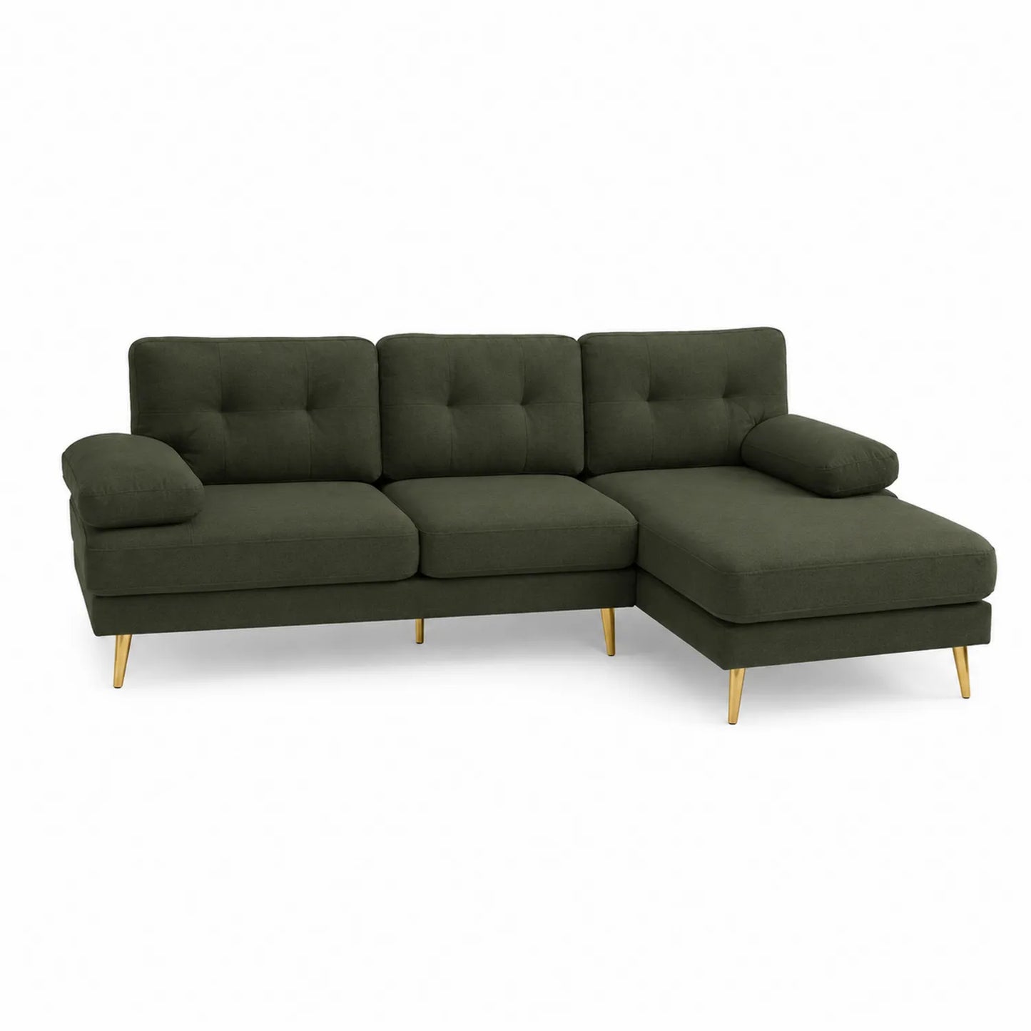 Narożna sofa z podłokietnikami zielona