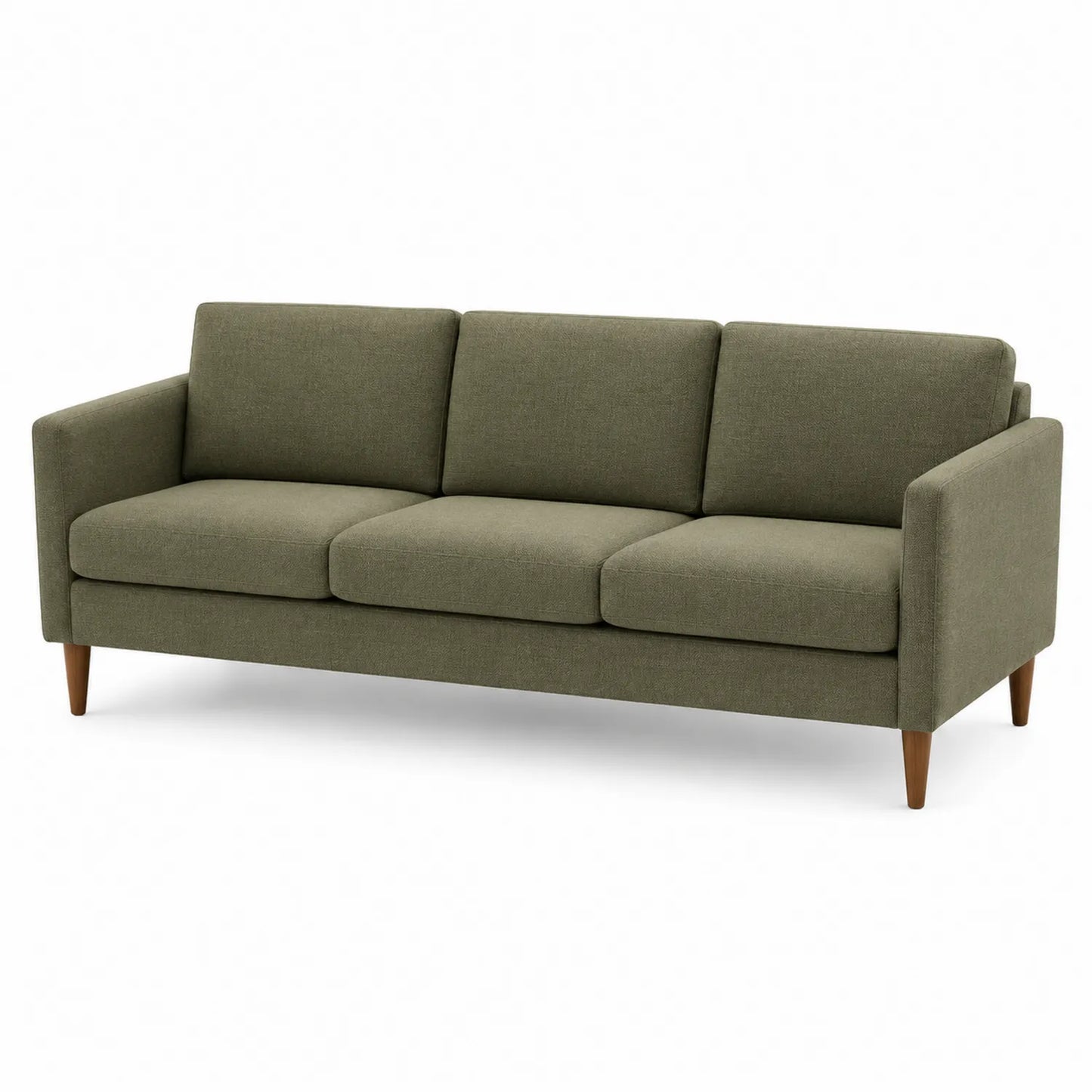 Trzyosobowa sofa tapicerowana poliester oliwkowa