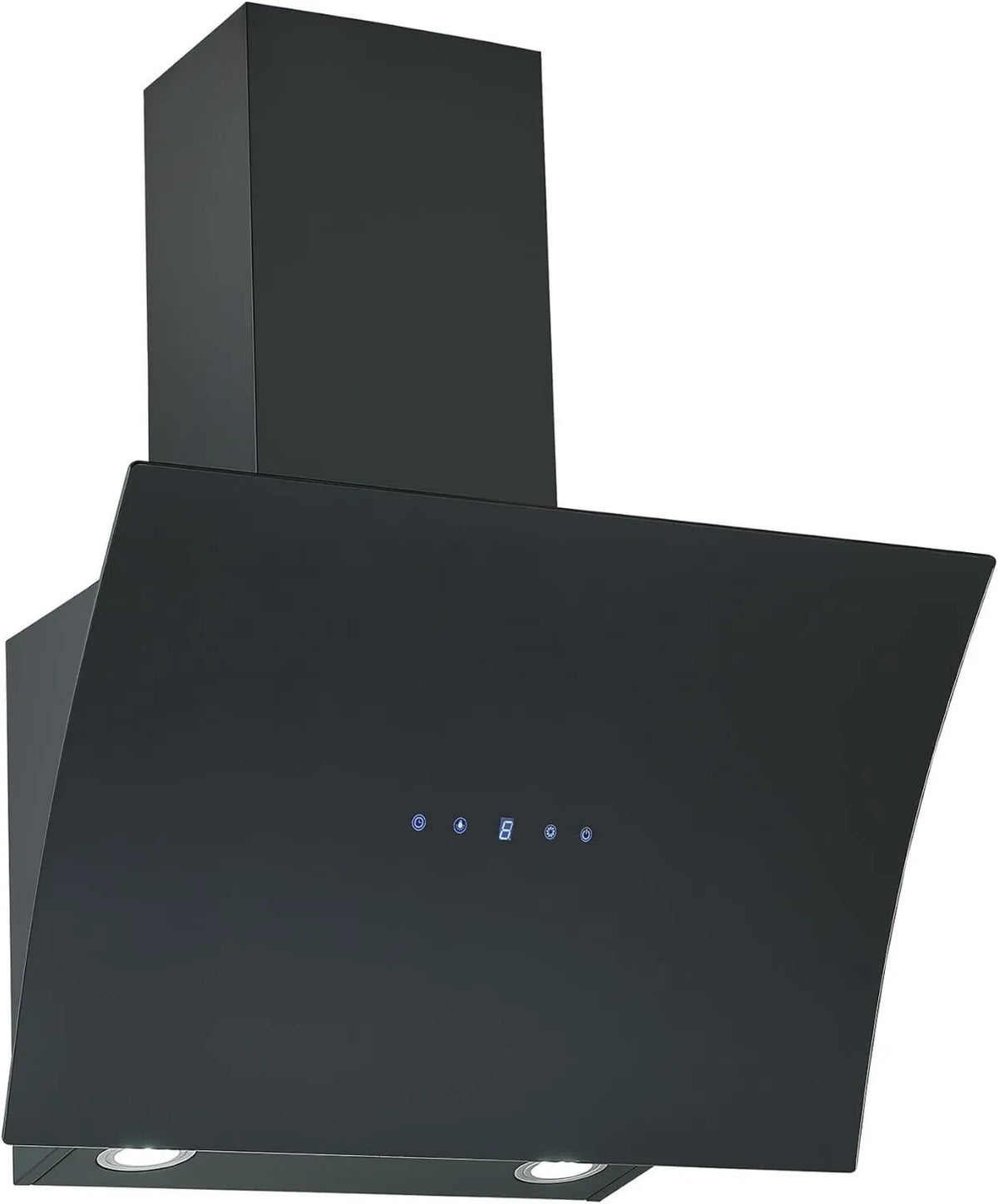 Respekta CH55060SA exaustor, 60 cm, 63 dB, capa de cozinha, inclinada, aço inoxidável, preto, 42-63 dB, função de extração e reciclagem