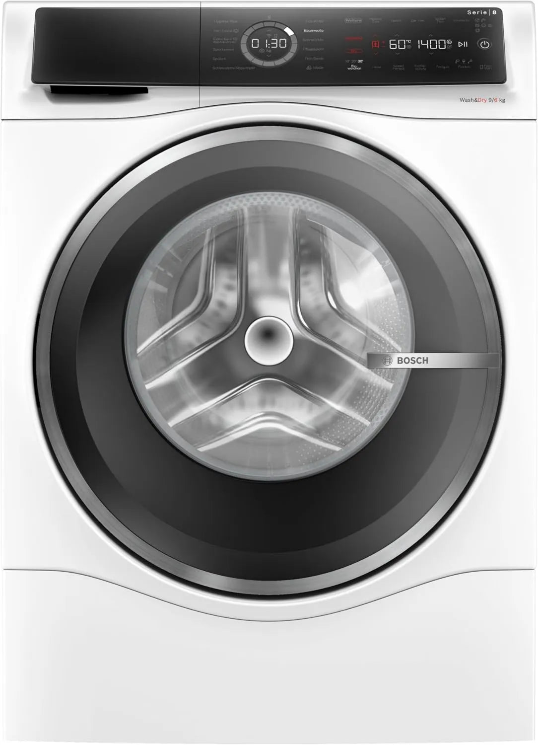 Bosch WNC244070 Máquina de lavar roupa, 60 cm, 6 kg, máquina de lavar roupa, secador, Home Connect, silencioso, branco, 1400 tr, min, EcoSilence Drive, Iron Assist