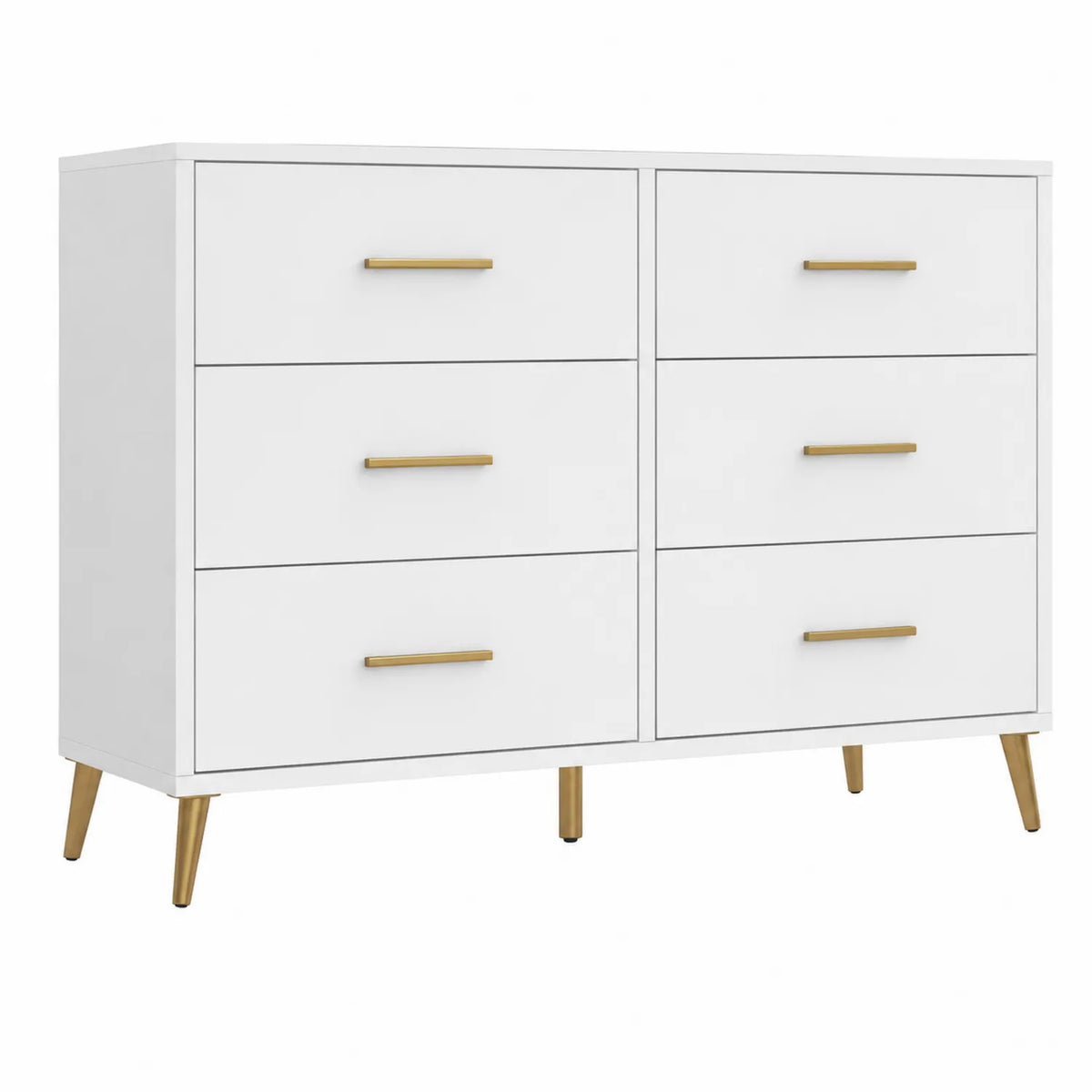 Komoda z 6 szufladami MDF Biała 120x40x75 cm
