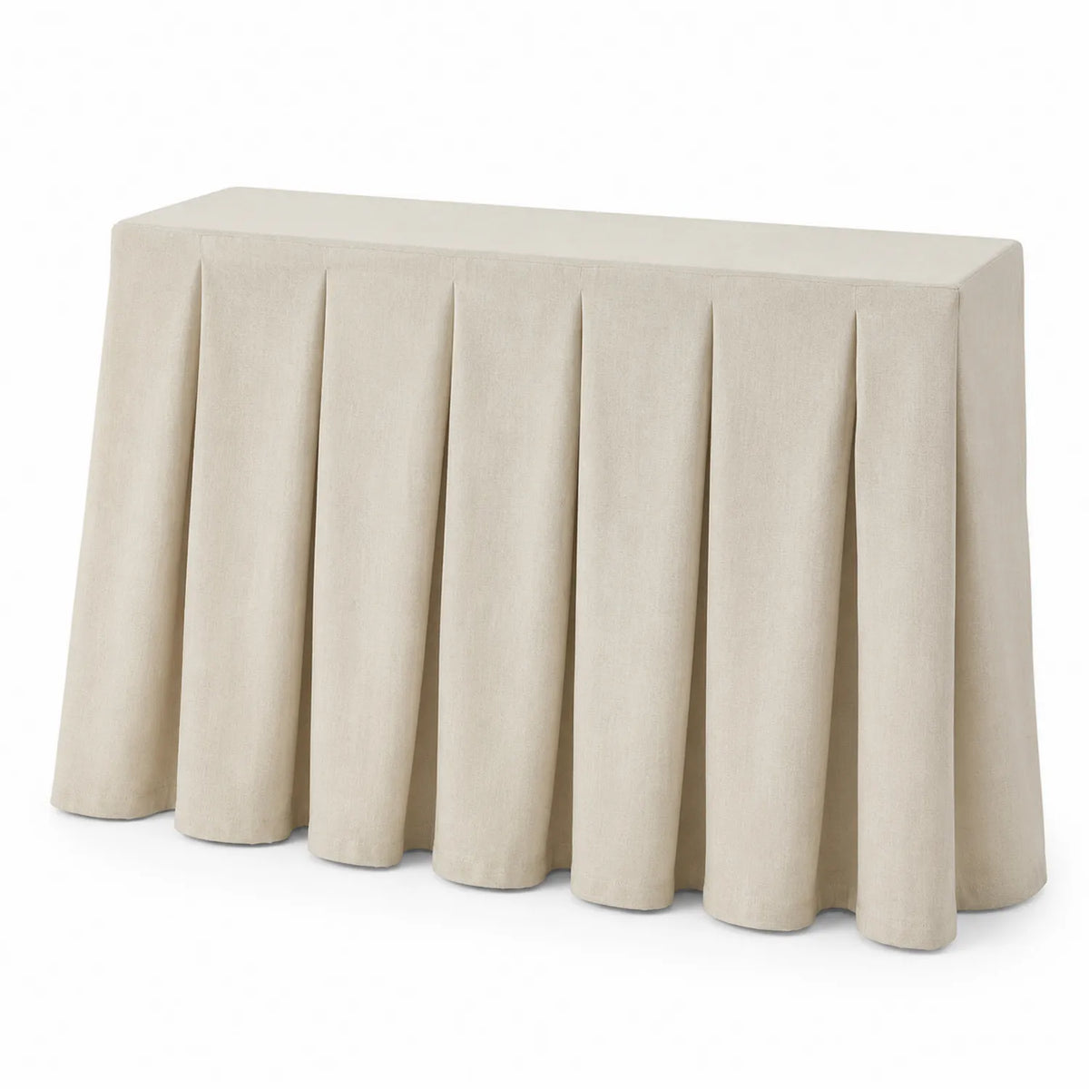 Consola retangular com babados Creme 120x40x80 cm