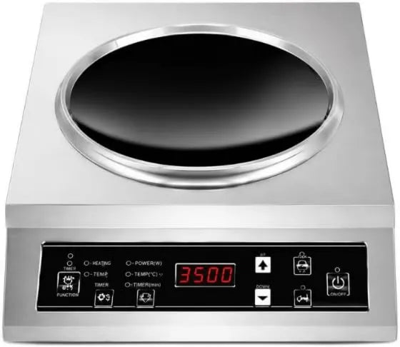 Générique Placa de indução, 3500 W, mesa de indução de cozinha, aço inoxidável, placa de indução de aço inoxidável Wok 3500 W