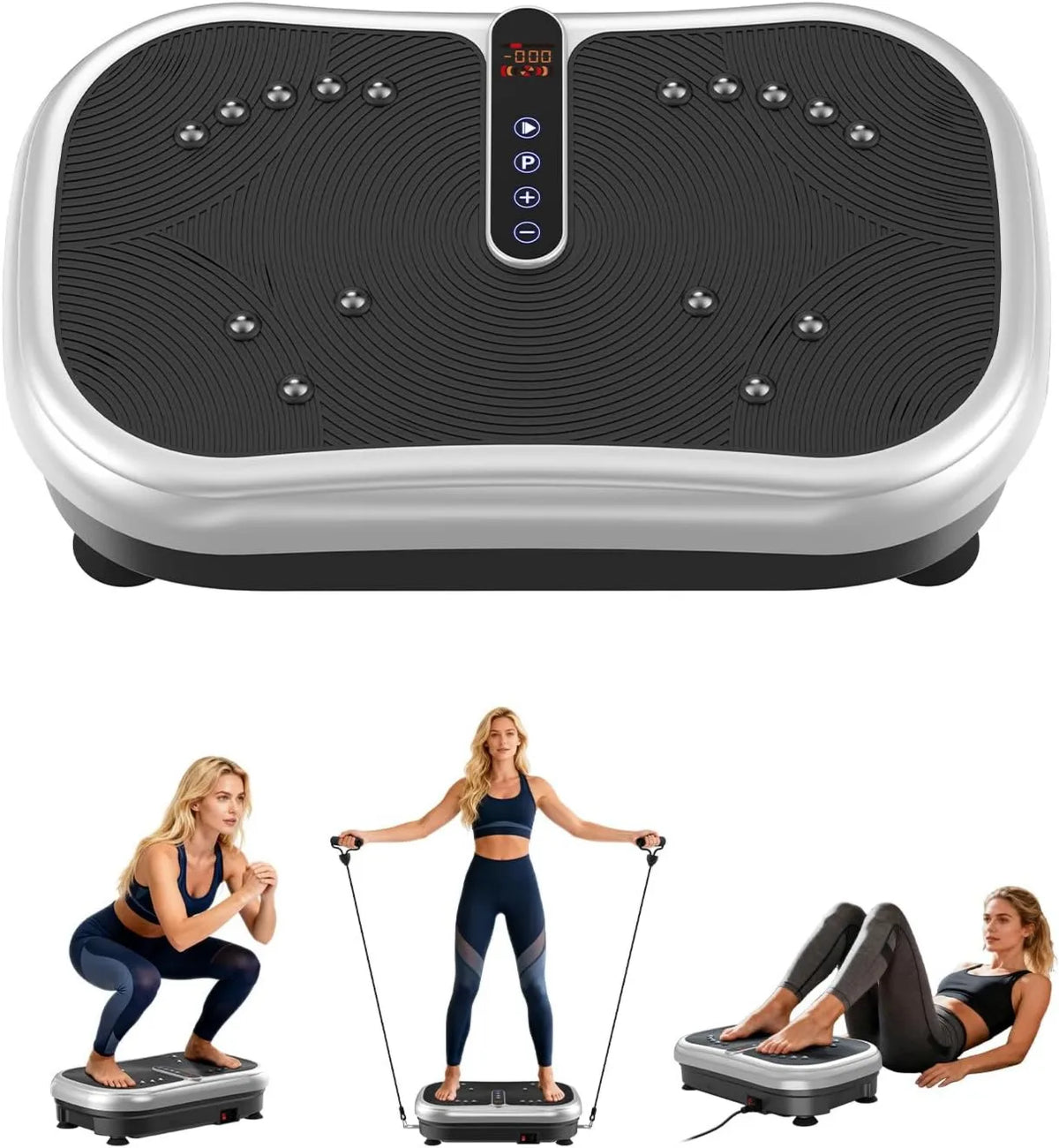 Doxtreme 120 Níveis, Vibrant 200W, Comando à distância, Faixa 120 kg, Plataforma, Espremido muscular e Recuperação - Ideal para Casa