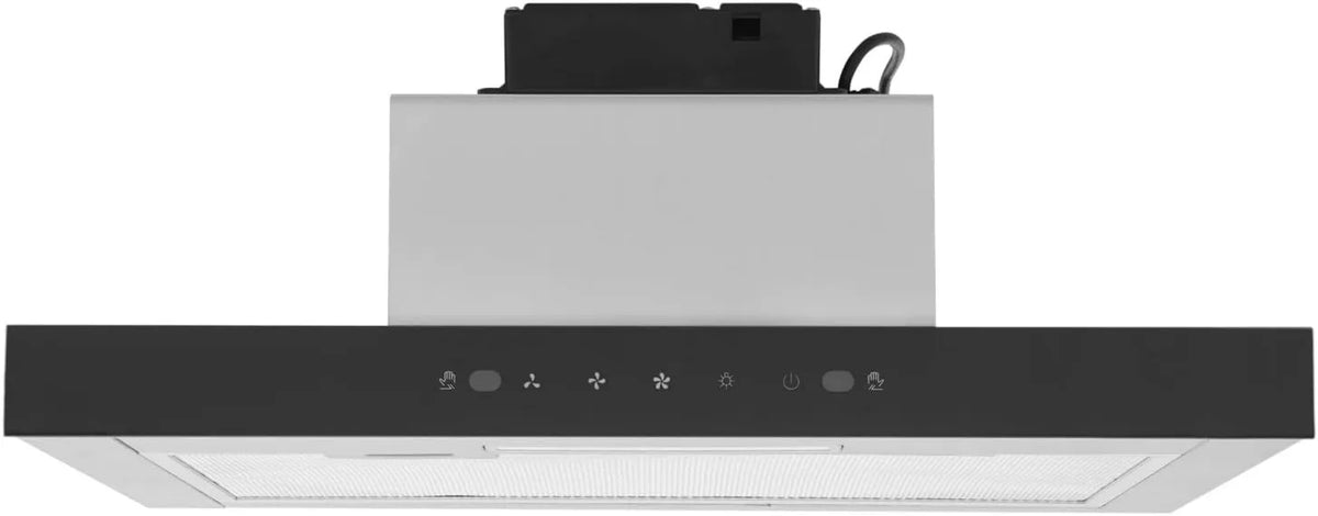 SuhoFutus exaustor, 60 cm, 55 dB, capa de cozinha, iluminação LED, encastrado, instalação de parede, toque, 3 níveis, silencioso, aço inoxidável