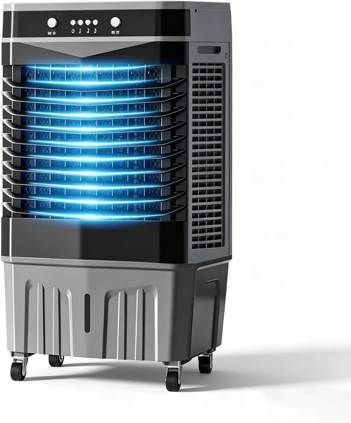 WNGJZZYC Ar condicionado, 55 L, portátil, rodízios móveis, industrial, 3 velocidades, oscilação, refrescadores de ar evaporativo