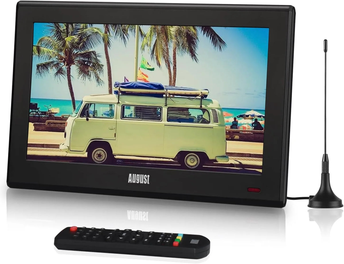 August Smart TV, 10, 1 polegadas, 12 V, TV, 12V, HDMI, móvel, camping, gravação PVR, 1' com Multimedia Recorder & Player, On-line