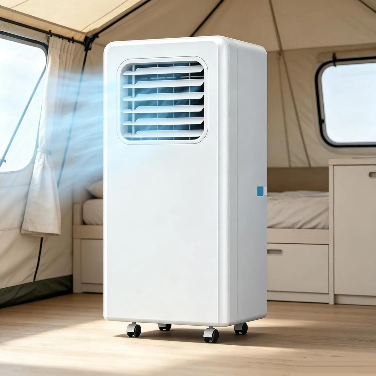 JIANGSS Ar condicionado W, 3500, 3200/3500 W, portátil, rodas móveis, camping, unidade de luz com rodízios universais, fácil instalação para