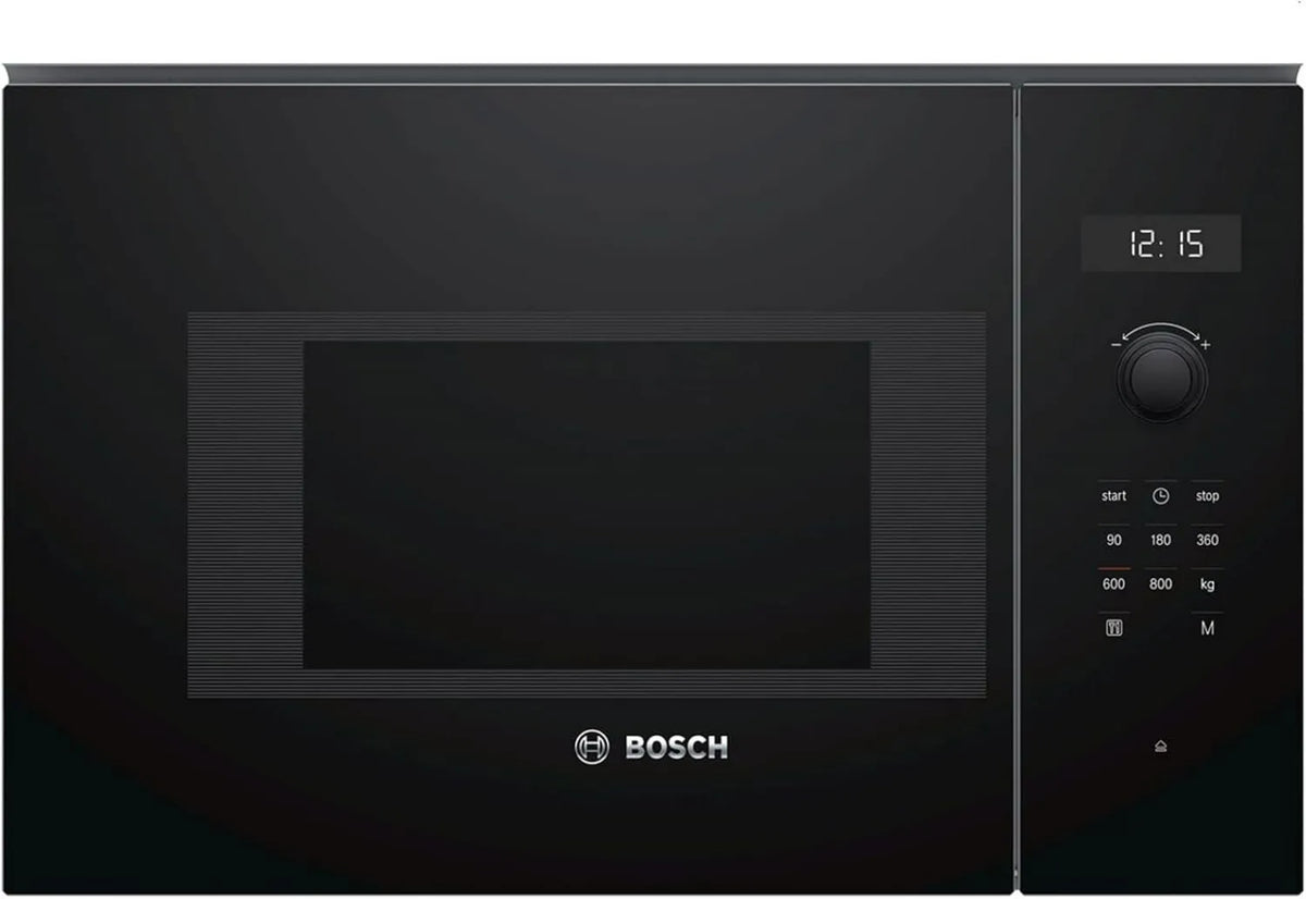 Bosch Serie 6 BFL524MB0 Microondas, 20 L, 800 W, grelha, microondas, preto, Bosch Serie 6 BFL524MB0 microondas encastrado, colocação