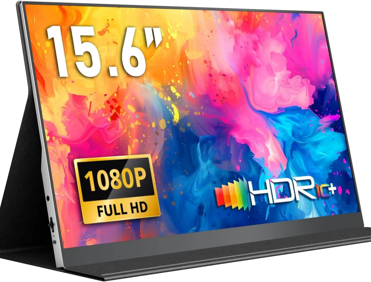 Yodoit Monitor portátil, xbox, PS4 5, Switch, TV, 15, 6 polegadas, 1920 × 1080, Full HD, laje IPS, HDMI, USB, ecrã de PC, MacBook, Laptop