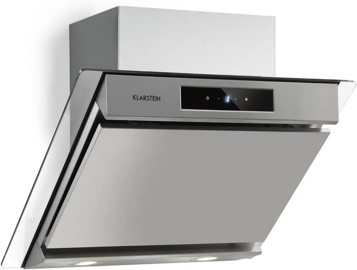 exaustor KLARSTEIN, 60 cm, 604 m3/h, energia de classe E, capa de cozinha, evacuação e reciclagem, iluminação LED, instalação de parede