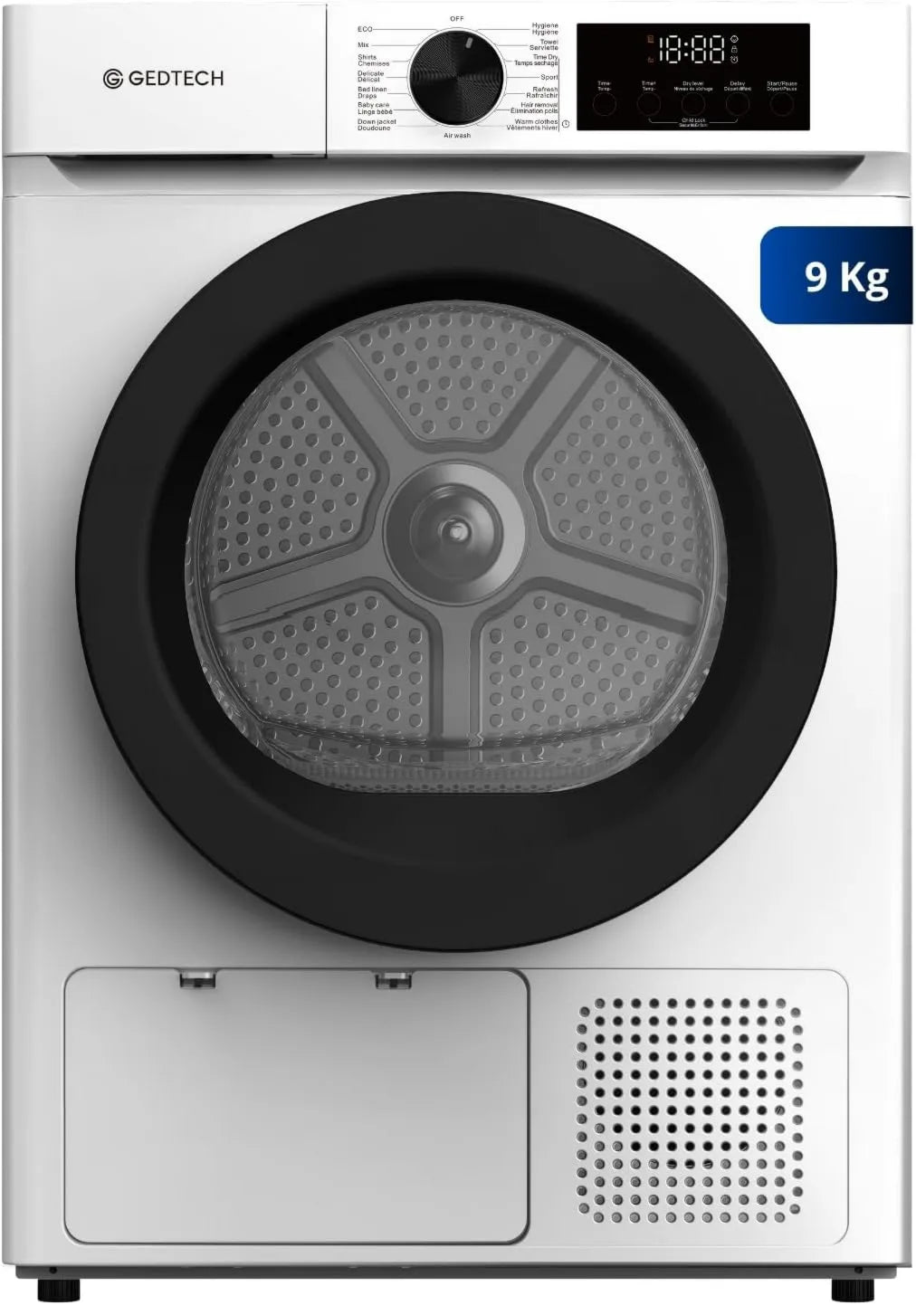 SL9HPE L60cm, 16 programas, 9 kg, GEDTECH Heat Pump Dryer SL9HPE - 9 kg - L60cm - 16 programas - Atrasado de partida - Grande
