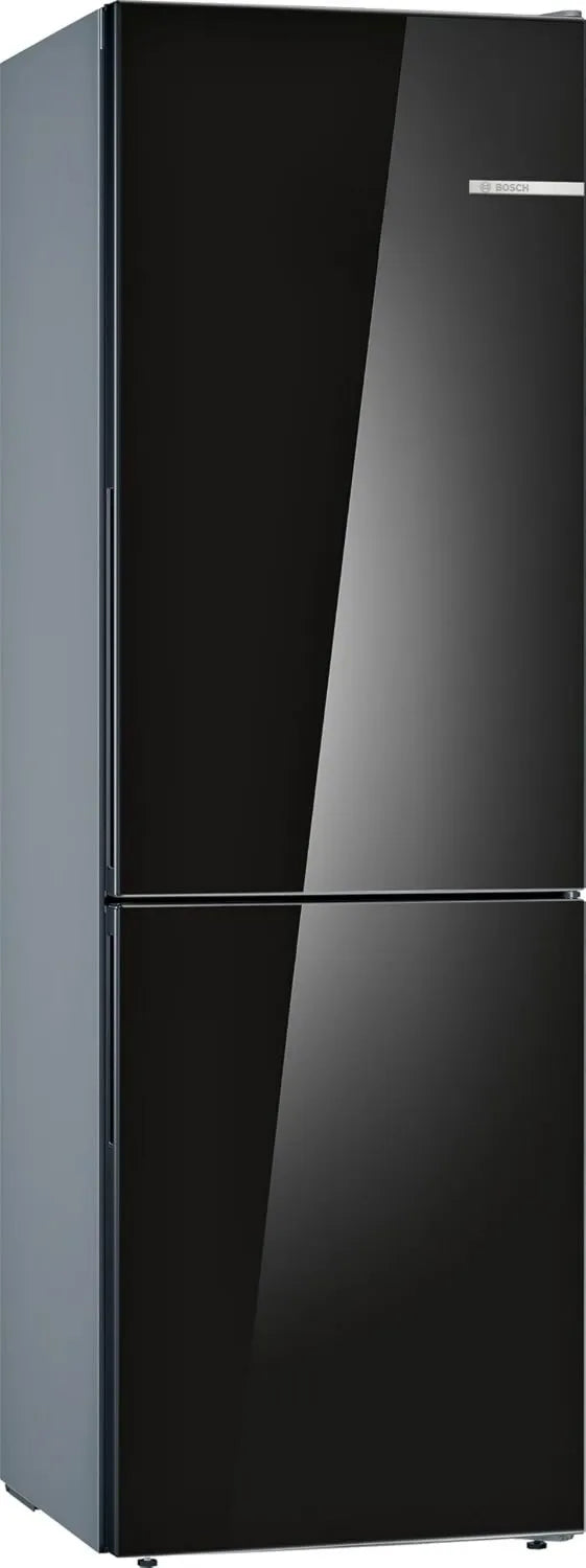 Bosch KGV36VBEAS Frigorífico combinado, 214 L, 186 x 60 cm, frigorífico com congelador, preto, VitaFresh, Série 4, free-standing, LowFrost, Easy prateleiras