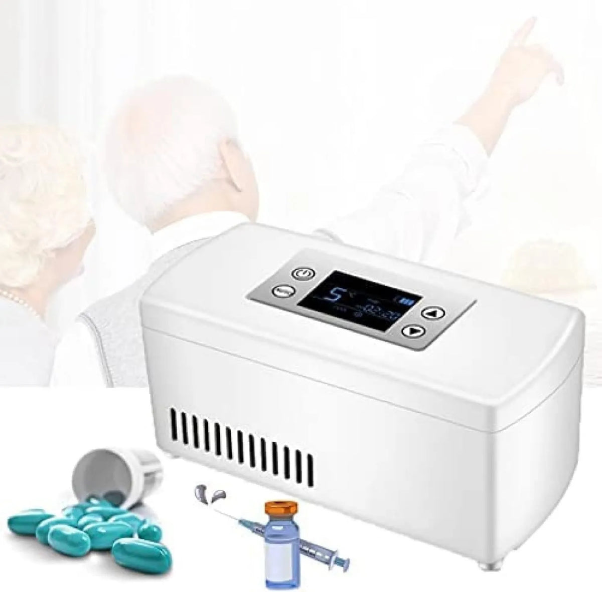 Generic Portátil frigorífico médico, 2 a 8 °C, ecrã LCD, transporte de insulina e medicamentos, controlo inteligente de temperatura 2-8 °C