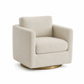 Fotel obrotowy z tkaniny boucle kremowy 75x80x80 cm