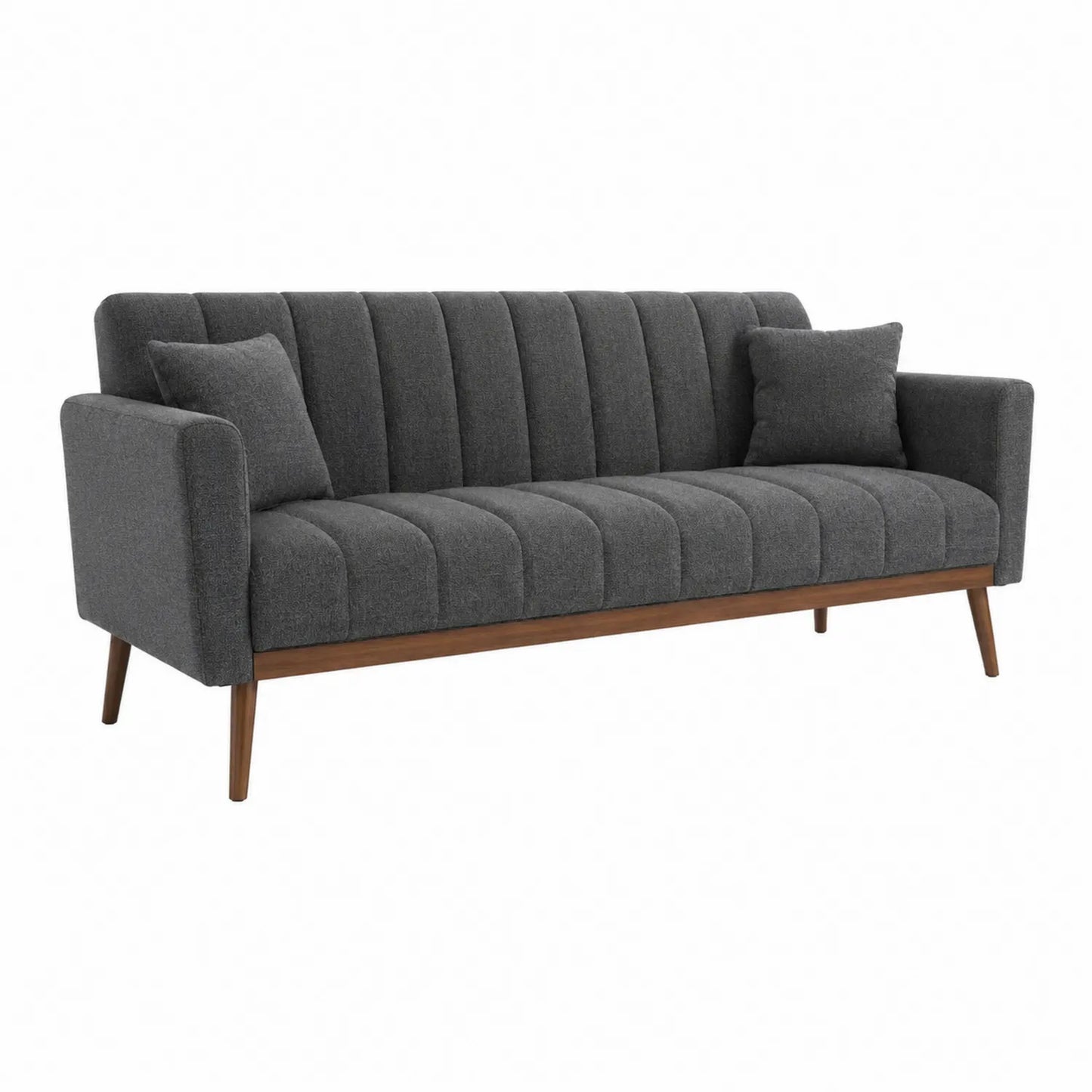 Sofa 3-osobowa z tkaniny poliestrowej szara 210x85x75 cm