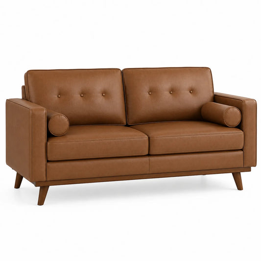 Dwuosobowa sofa skórzana brązowa