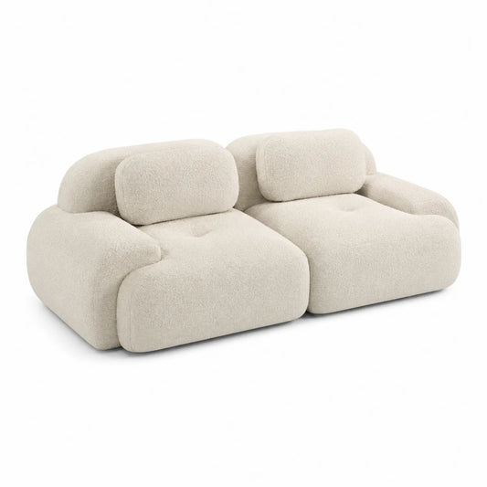 Sofa modułowa z poliestru Kremowy 200x100x75cm