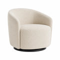 Fotel obrotowy tkanina bouclé kremowy 75cm