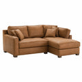 Narożna sofa z ekoskóry brązowa