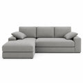 Sofa narożna z tkaniny w kształcie L jasnoszara 260x160x85cm