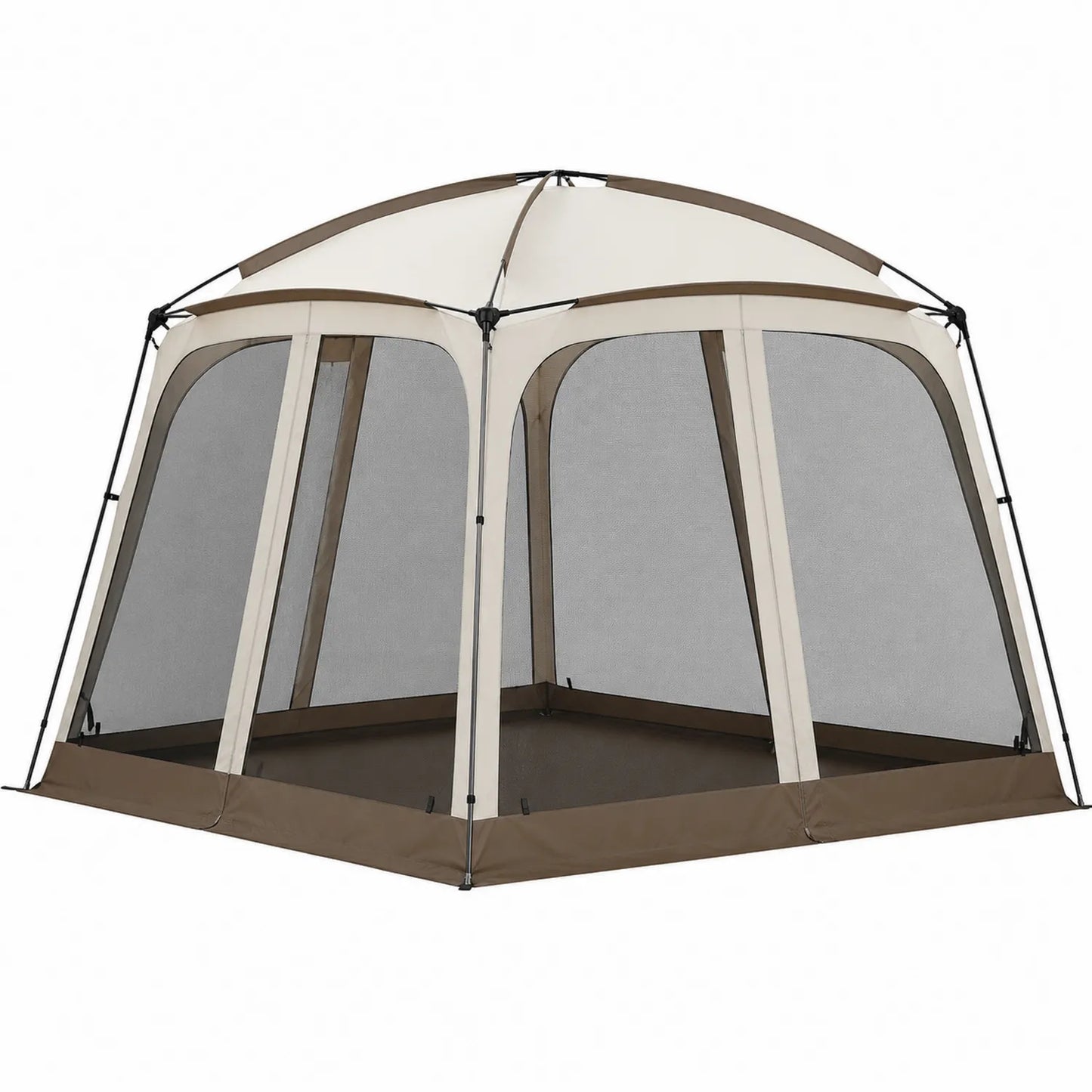Namiot Altana Ogrodowa Poliester Stal Kwadratowy Beżowo-Brązowy 3x3x2.5m