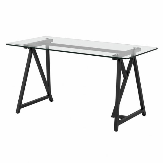 Biurko szklane z czarnymi nogami 120 cm