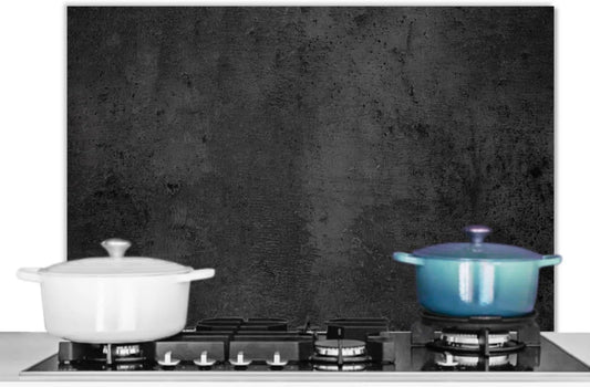 KitchenYeah Placa de cozinha, 90x60 cm, instalação de parede, preto, CozinhaYeah© Hood Fundo de alumínio Credence Cozinha Decoração de parede