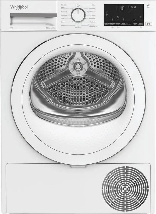 Whirlpool Secador de hidromassagem W7S, 9 kg, Bomba de calor, Interface de Dígito Grande