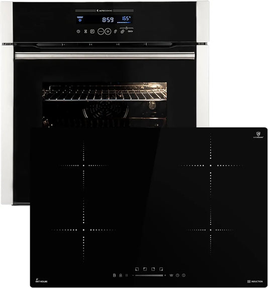 KKT KOLBE Cozinhador com forno EB8016ED IH87704RL, 60cm, encastrado, timer, grelhador, pizza, temporizador automático, SET8016IH877RL, Catalisar, Assando, Função