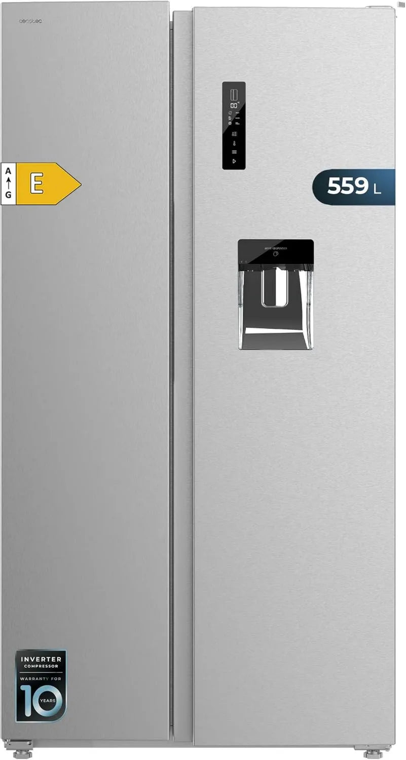Cecotec Bolero Coolmarket SBS Frigorífico, 559 L, classe energética E, Sem geada, Inversor, Aço inoxidável, arrefecimento rápido, 177 cm x 90 cm, Total n.o