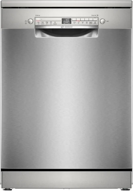 Bosch SMS2HTI06E Máquina de lavar loiça, 60 cm, Conexão Domésticas, Aço Silencioso, Inox, 13 Serviços, Série 2, Extra Dry