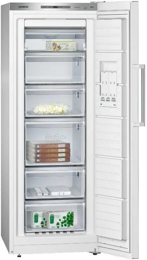 SIEMENS iQ500 GS29NAW30 Congelador, 195 L, armário congelador, branco, Super Congelamento