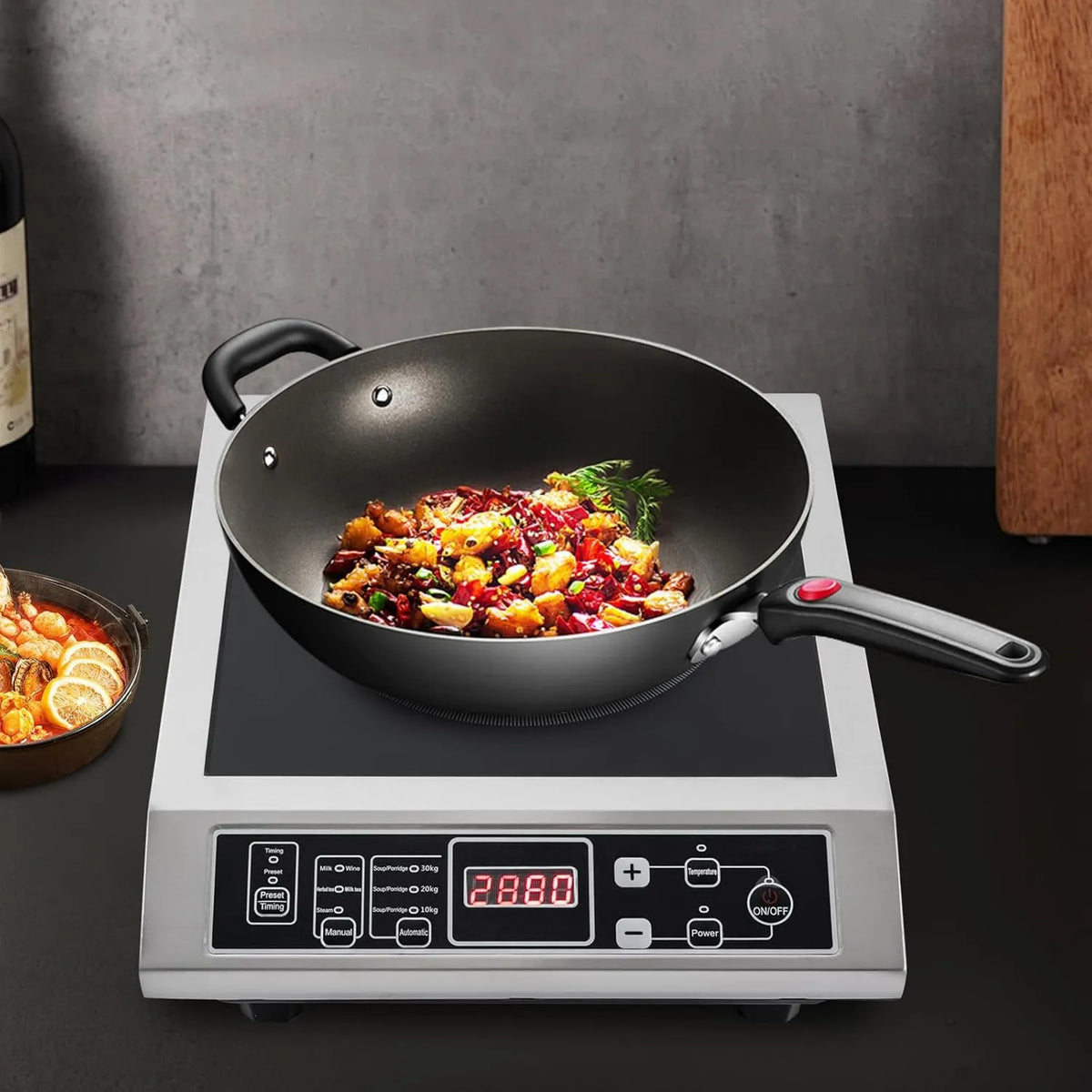 YNAADYH Placa de indução, 3500 W, 220 V, mesa de indução de cozinha, profissional, Kochplatte keramikkochfeld, 3500W Placa elétrica, A1