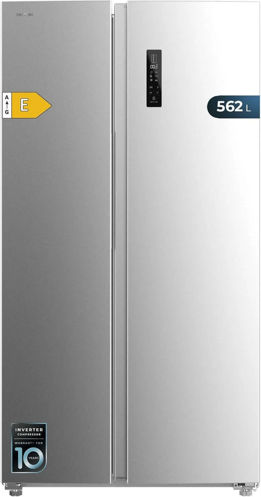 Cecotec Bolero Coolmarket SBS Frigorífico, 562 L, No Frost, Inversor, Congelador rápido, Aço inoxidável, 562L, Multi AirFlow