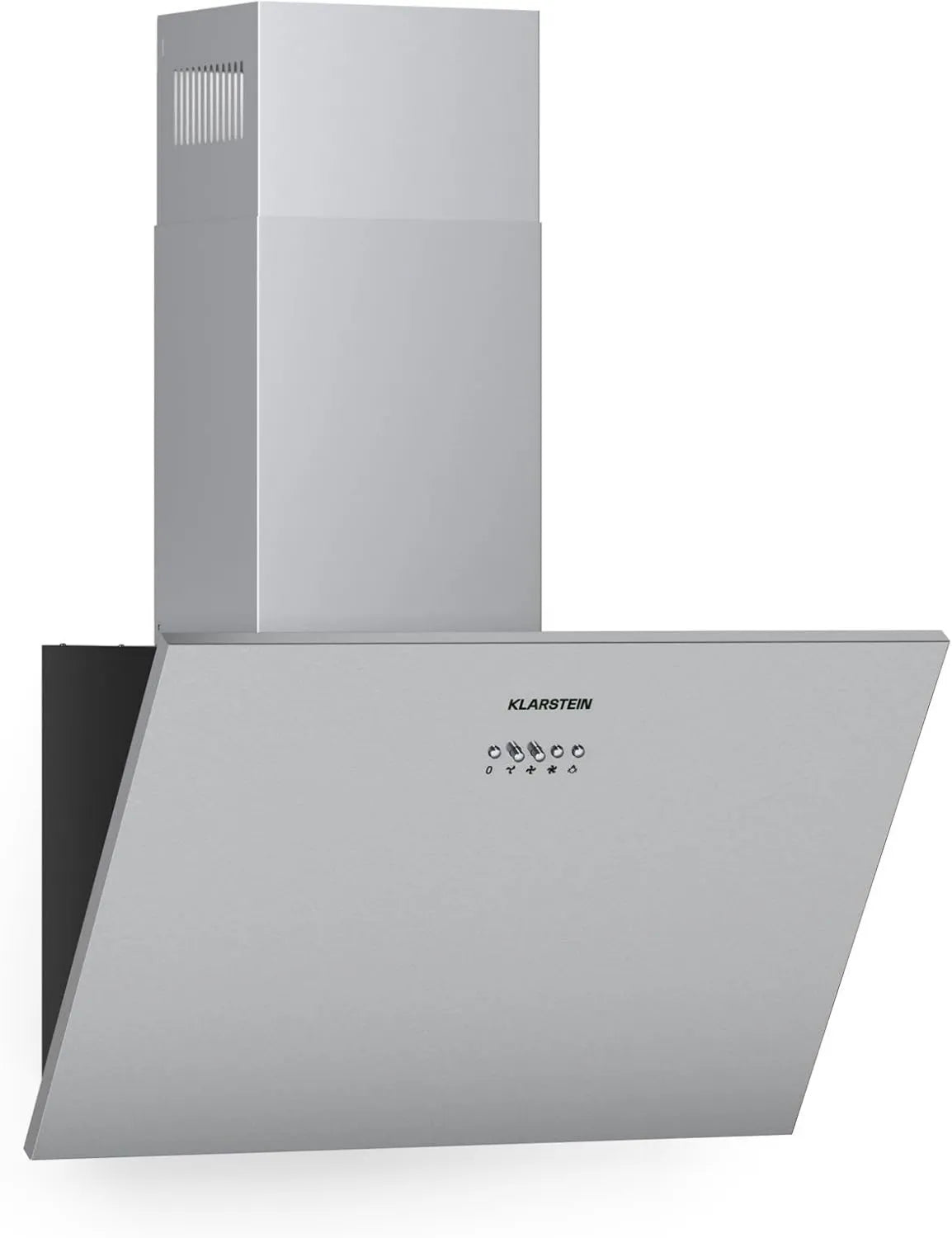 exaustor KLARSTEIN, 60cm, 600m3/h, classe energética A, capa de cozinha, inclinação, evacuação e reciclagem, 3 velocidades, toque, prata