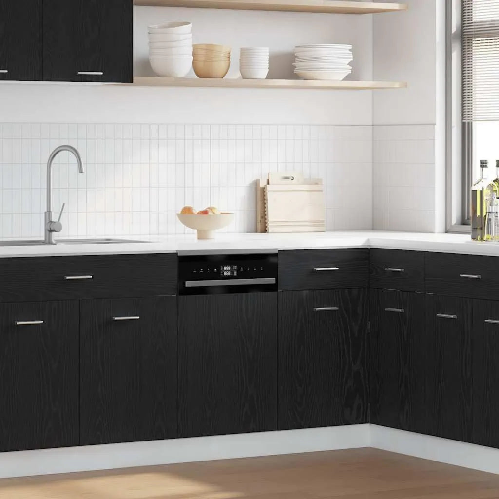 Ordellia Máquina de lavar loiça, 45 x 1, 5 x 67 cm, preto, armário cozinha de lado, armazenamento discreto para Placard Etagere gaveta Porta