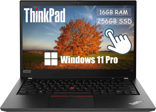 Amazon Renewed Lenovo T14 i5-10310U Laptop, 14 polegadas, toque, Full HD, profissional, 16 GB de RAM, SSD 256 GB, Windows 11 Pro, Lenovo ThinkPad T14 Gen 1