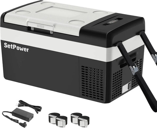 Setpower Congelador, 21 L, 12 V, portátil, compressor elétrico -15, 6 °C ~ 20 °C, refrigeração para veículos, caminhão