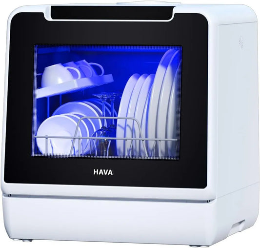 HAVA Máquina de lavar loiça, 5 L, 8 programas, portátil, travando, tanque grande, novo modelo melhorado 2024