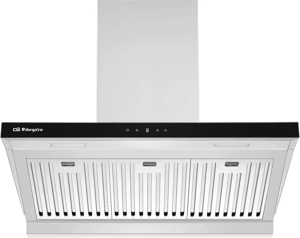 Orbegozo Ventosa m3/h, 90 cm, 636, 2 m3/h, classe energética A, capa de cozinha, iluminação LED, 3 níveis, filtros profissionais, de alumínio